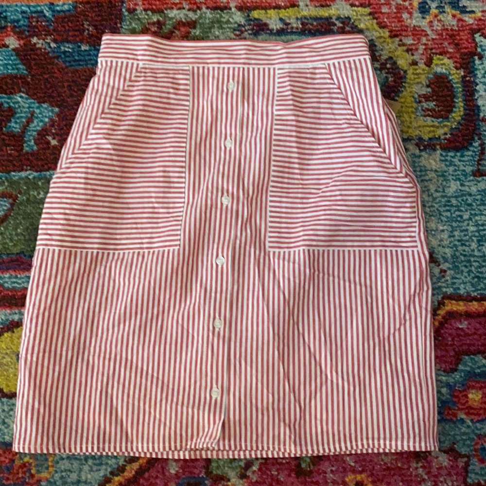 Cremieux Pinstripe Long Line Skirt